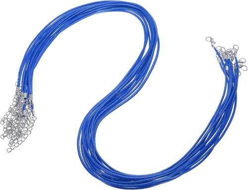 Vista 15 de MECCANIXITY 10 cordones de collar encerado de 18 pulgadas, cadena de collar a granel con cierre de 0.059 in de cuerda de cuero encerado para hacer