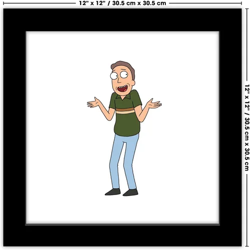 Vista 7 de Trends International Gallery Pops Cartoon Network Rick and Morty - Póster de pared de Jerry, 12 x 12 pulgadas, versión enmarcada en negro Versión