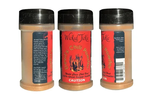 Vista 4 de Wicked Tickle & Wicked Reaper World's Hottest Spice Gift Set - Carolina Reaper, Ghost Pepper y Scorpion Chili Products Plus Free Sauce