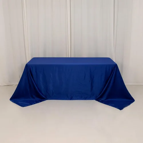 Vista 125 de Efavormart - Mantel rectangular de satén sin costuras, color azul polvoriento, 60 x 126 pulgadas Azul empolvado