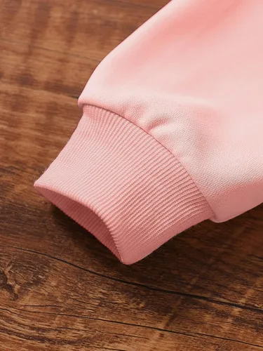 Vista 5 de SOLY HUX Sudadera de manga larga con cuello redondo y estampado de letras de corazón para niña