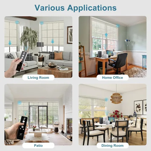 Vista 3 de SmartWings Persianas enrollables motorizadas de 5% de apertura funcionan con HomeKit, Alexa, SmartThings, Google, persianas inteligentes motorizadas