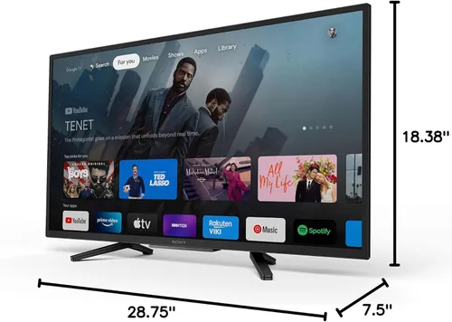 Vista 11 de Sony 32 Pulgadas 720p HD LED HDR TV Serie W830K con Google TV y Asistente de Google - Modelo 2022, Negro 32 720p HD, Hdr10/hlg, Google Tv Plus