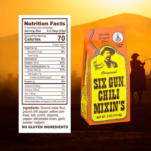 Vista 2 de Six Gun Chili Mixin's Original Chili Seasoning Mix, 4oz (paquete de 6)