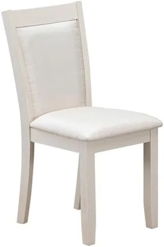 Vista 4 de East West Furniture MZC0T01 Monza Parson - Sillas de comedor tapizadas de tela de lino crema, juego de 2, lino cepillado blanco