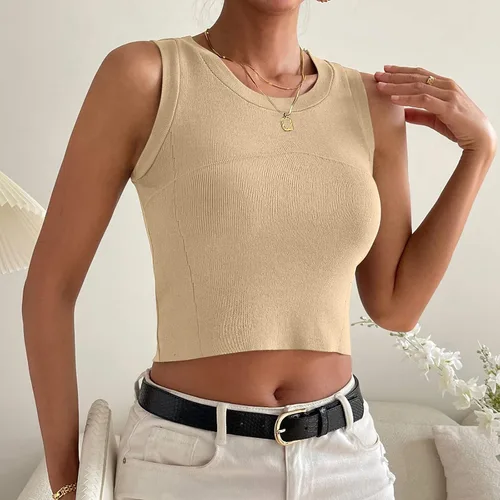 Vista 7 de Tanques entrenamiento Mujeres sólido Bodycon camisola Chaleco ropa Cuello Redondo túnica Deportiva Camis Club Camisas