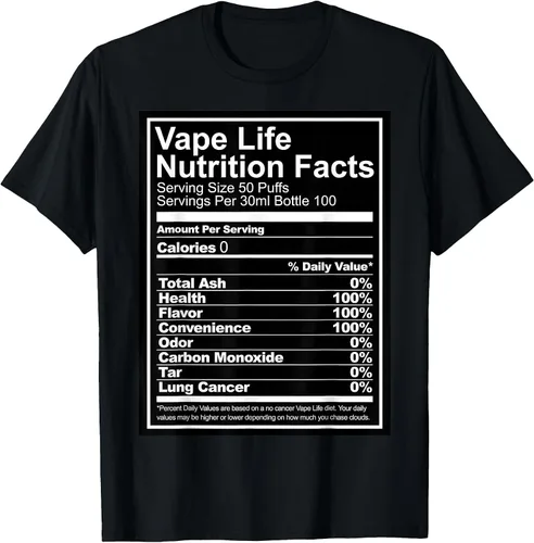 Vista 25 de Información nutricional de Vape Life - Camiseta Vaping - Camiseta Vaper Tee