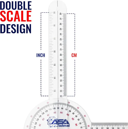 Vista 4 de ASA TECHMED 6 unids 360 ° 12, 8 y 6 pulgadas goniómetro espinal médico ángulo transportador ángulo regla