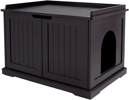 Vista 13 de unipaws Caja de arena para gatos extra grande para cajas de arena automáticas y autolimpiantes, armario alto con estación de carga, casa oculta