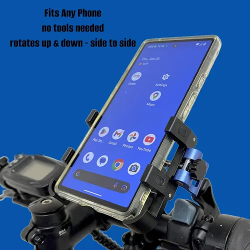 Vista 4 de BiKase BiKGrip Soporte para teléfono de bicicleta, soporte para teléfono de motocicleta, abrazadera para teléfono celular para manillar, clip