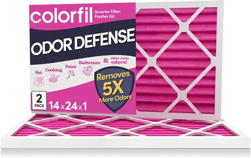 Vista 39 de Colorfil - Filtro de aire de 12 x 12 x 1 pulgadas, filtros que cambian de color para olores de gatos y perros, filtro de aire acondicionado MERV 8