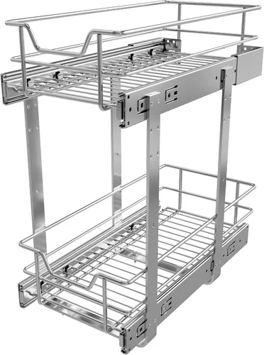 Vista 21 de Organizador de gabinete extraíble de 9 pulgadas de ancho x 17 pulgadas de profundidad, cajones deslizantes para organizadores de cocina