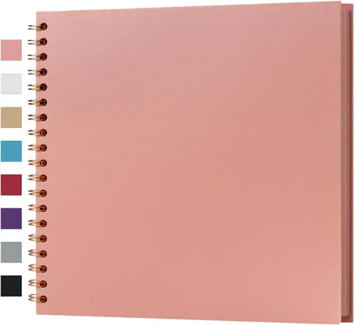 Vista 63 de potricher Álbum de Recortes DIY de 7 x 7 Pulgadas, 40 Páginas, Tapa Dura, Papel Kraft, Álbumes de Fotos para Recortes, Libro de Recuerdos para Bodas