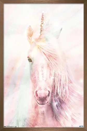 Vista 14 de Trends International Póster de pared de unicornio rosa, 14.725 x 22.375 pulgadas, versión enmarcada de madera de granero Versión enmarcada Barnwood