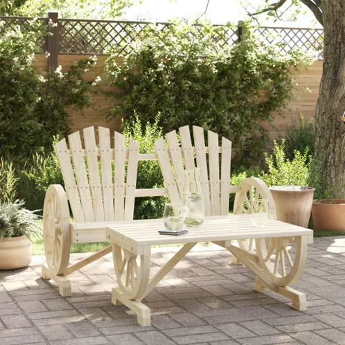 Vista 15 de Garden Adirondack Chair, 2-Seater Solid Fir Wood, Natural Brown Finish, Ergonomic Outdoor Patio Seating, Balcony Furniture