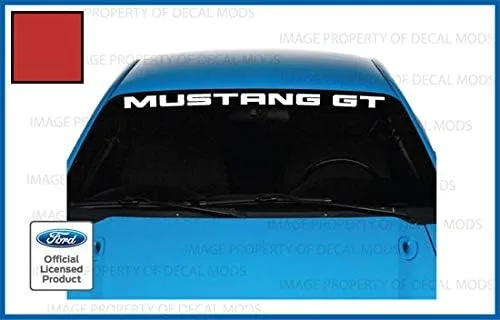 Vista 5 de Pegatina para Ford Mustang Front Parabrisas (1999-2004), diseño gráfico V6 GT - MGT, Bronce Metálico