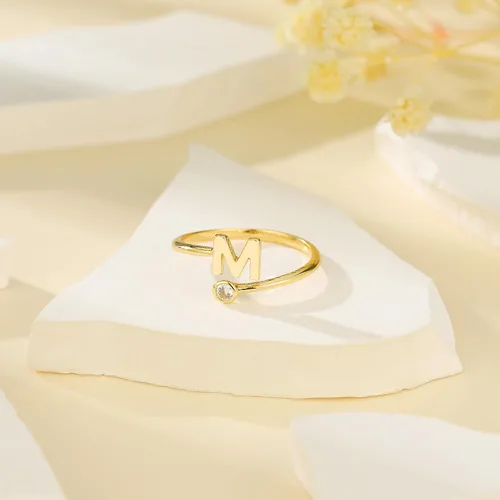 Vista 6 de Anillos Turandoss para Mujeres y Niñas - Delicados anillos ajustables chapados en oro de 14K sin decoloración para mujeres y adolescentes, anillos