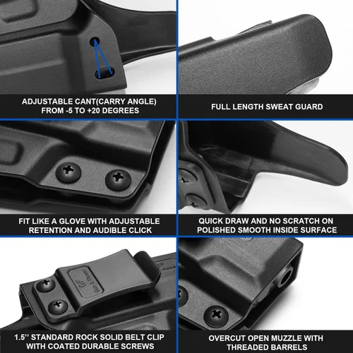 Vista 7 de SCCY - Funda CPX1 CPX2 de 0.354 in, clip de cinturón de transporte oculto en la cintura interior para pistola, funda de pistola para hombres/mujeres