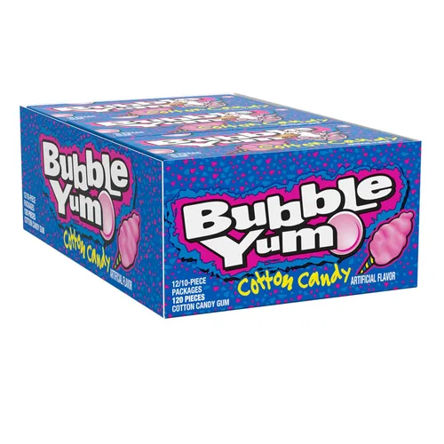 Vista 2 de BUBBLE YUM Cotton Candy Chewy, paquetes de goma de mascar, 2.82 onzas (12 unidades, 10 piezas)