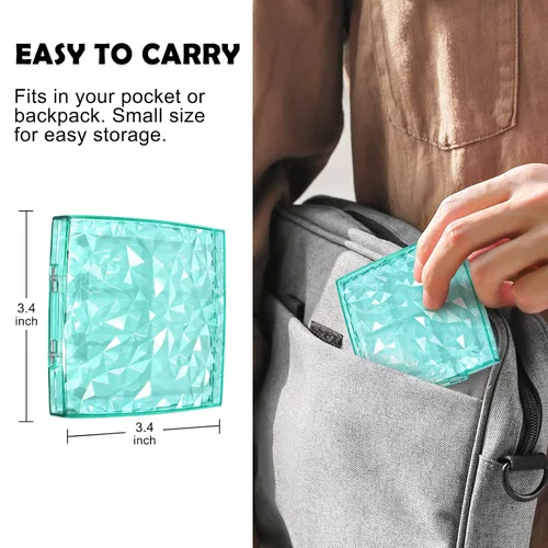Vista 5 de DLseego Clear Crystal Game Card Case For Regular Switch Lite OLED, 11 Slots Game Cards Holder 2 SD Card Slots, Sparkle Portable Game Card Storage