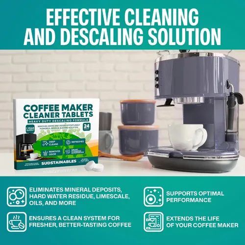Vista 2 de Sudstainables - Tabletas limpiadoras para cafetera, descalcificadora, 24