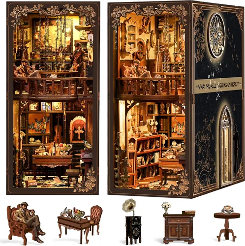 Vista 10 de CRIOLPO Kit de casa de muñecas en miniatura con luces LED para adultos y Aventuras en el bosque