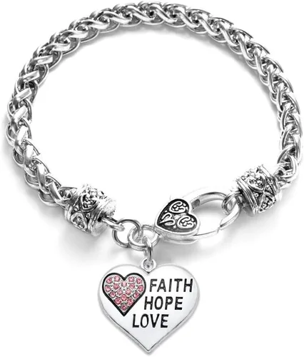 Vista 60 de Inspired Silver - Pulsera de plata con dije personalizado y circonitas cúbicas.