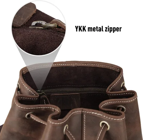 Vista 5 de Polare - Mochila vintage de cuero de grano completo para hombre y mujer