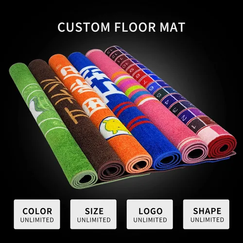 Vista 2 de Tapetes personalizados para interiores y exteriores, tapete de suelo con logotipo personalizado, tapete comercial con respaldo de goma