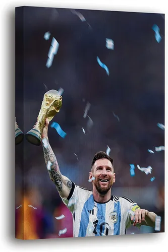 Vista 25 de SpiritualHands Lionel Messi - Póster en lienzo de Messi Argentina, póster de fútbol de Leo Messi para dormitorio de niños, 8 x 12 pulgadas, listo