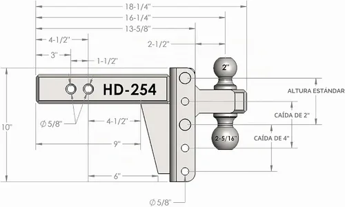 Vista 9 de BulletProof Hitches - Enganche de remolque ajustable resistente de 2.5 pulgadas (clasificación de 22,000 lb.) - Enganche de remolque