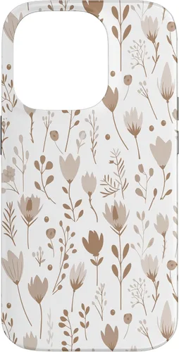 Vista 17 de Floral Flowers Wildflowers Garden Botanical Love Beige White Case for iPhone 16
