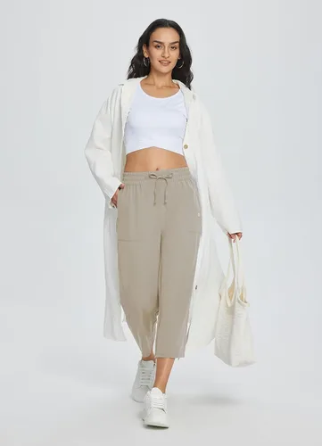 Vista 6 de BALEAF Pantalones capri de pierna ancha para mujer, pantalones holgados de secado rápido, bolsillos UPF50+ atléticos, casuales, entrenamiento, yoga