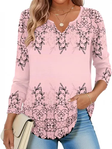 Vista 9 de Zeagoo Camisas de manga larga para mujer, blusas casuales con cuello en V