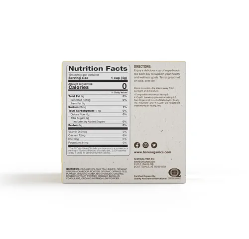 Vista 8 de BareOrganics TÉ METABOLISMO (Orgánico) con Superalimentos y Probióticos (Compatible con Keurig® K-Cup®) 60CT