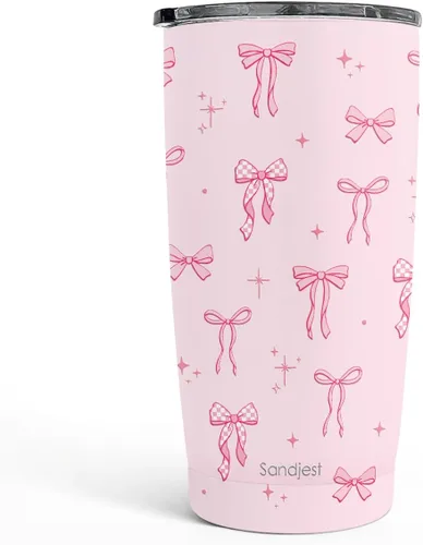 Vista 26 de SANDJEST Vaso Térmico de Abeja 20oz con Dibujos de Joyería, Vasos Térmicos Aislados de Acero Inoxidable, Regalos para Mujeres y Niñas, Taza de Café