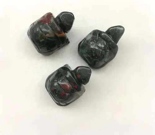 Vista 5 de Estatuas de animales talladas a mano de tortuga de sangre africana natural, coleccionables, cristales de 1.5 pulgadas y escultura de piedras