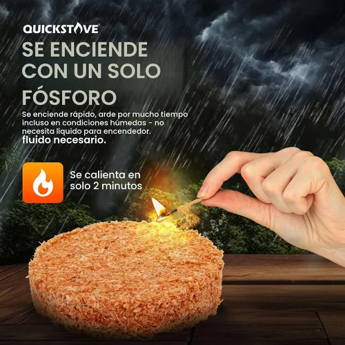 Vista 6 de Kit de cocina de emergencia portable para campamento. Estufa multigasolina, olla de acero inoxidable y alimentos, ideal pata kits de supervivencia