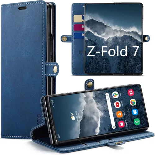 Vista 13 de Funda tipo cartera para Samsung Galaxy Z Fold 3 con soporte para bolígrafo S, color negro