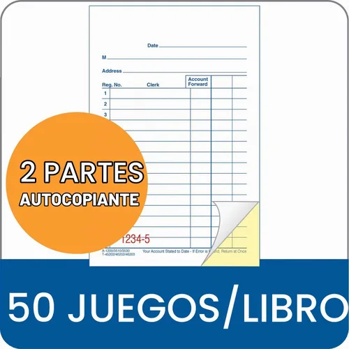 Vista 3 de Adams Libro de ventas de uso general, 2 partes, sin carbono, blanco/canario, 3-11/32 x 5-5/8 pulgadas, 50 juegos/libro, 3 libros (DC3530)