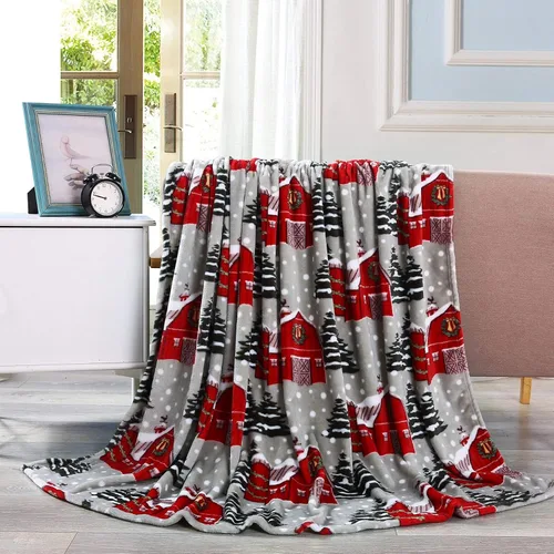Vista 19 de Elegant Comfort - Manta de vellón muy suave y aterciopelada, con estampado navideño, a cuadros escoceses, de 50 x 60 pulgadas (búfalo negro)