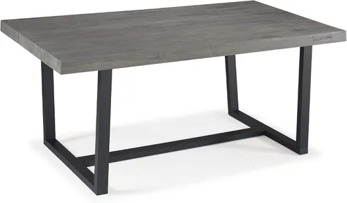 Vista 10 de Walker Edison mesa de comedor rectangular para 6 personas, de madera desgastada, de estilo moderno y campestre, 52 pulgadas, roble rústico