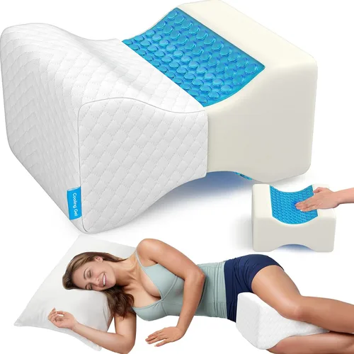 Vista 9 de CloudBliss Almohada de rodilla para personas que duermen de lado, almohada refrescante de piernas para dormir de lado, almohada de rodilla de espuma