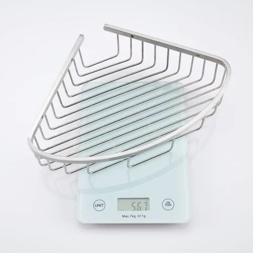 Vista 22 de Organizador esquinero para ducha, SUS304 de acero inoxidable resistente a la oxidación, estante de almacenamiento montado en la pared para baño