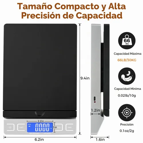 Vista 3 de TIPRE Báscula Digital de Envío Postal, Báscula de Correo con Soporte Abatible para Sobres, Báscula de Franqueo de 66lb/0.1oz para Paquetes, Pequeñas