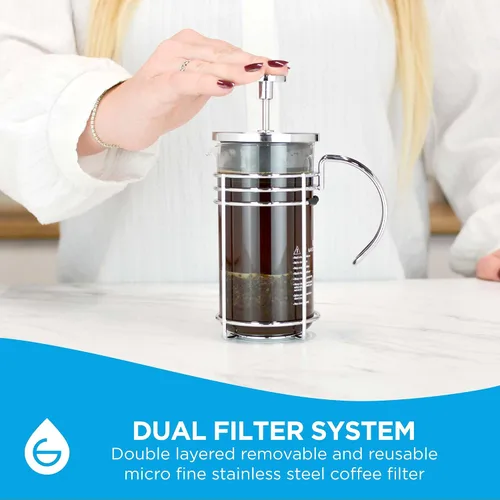Vista 6 de GROSCHE Cafetera eléctrica con prensado francés, Vidrio transparente