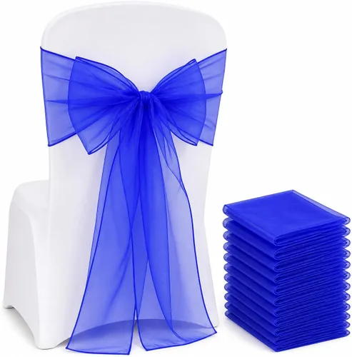 Vista 10 de Juego de 10 lazos para sillas con lazos para atar en la parte trasera, artículos decorativos para bodas, recepciones, eventos, banquetes, sillas