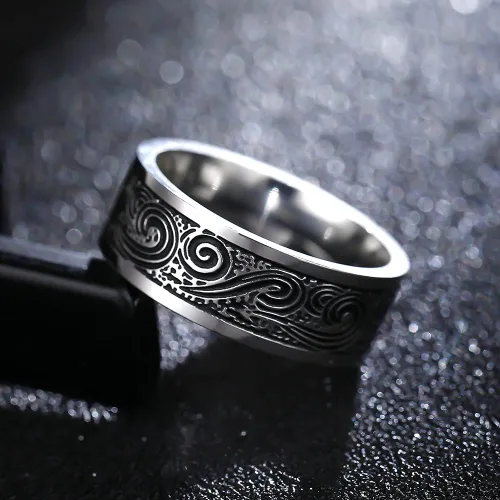 Vista 2 de Supra Diamanto 4 anillos de banda lisa para hombres anillos de acero inoxidable para hombres anillos de boda anillos de tótem de boda para hombres
