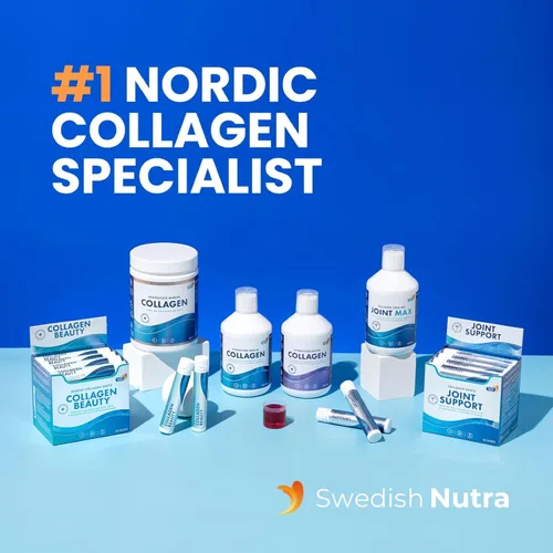 Vista 6 de Swedish Nutra Suplemento en polvo de colágeno marino hidrolizado de 10,000 mg - Suministro para 30 días Colágeno tipo 1 y 3, péptidos puros