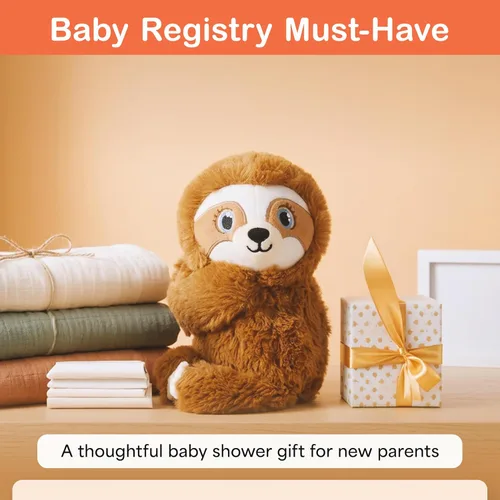 Vista 4 de Baby Shusher Shusher Sloth - Juguete calmante para bebé para dormir, chupete activado por llanto, animal de peluche para bebés y niños, sonidos